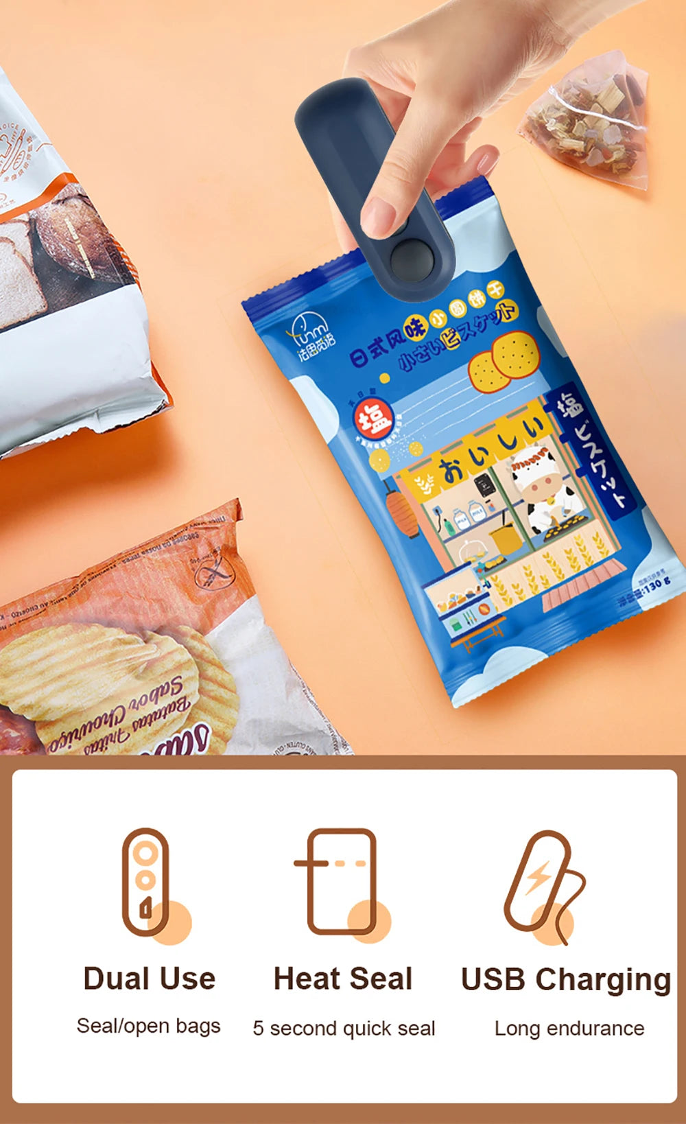 SealPro™ – Mini Seladora de Embalagens Portátil